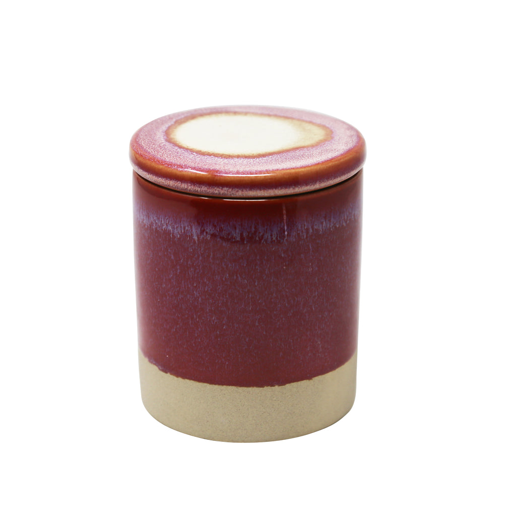Outdoor Citronella Candle In Ceramic Lidded Jar, Fuchsia - ReeceFurniture.com