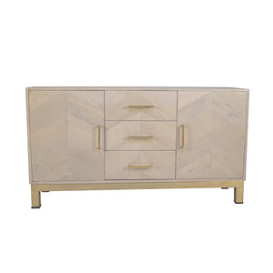 Light Wood/Gold Cabinet - ReeceFurniture.com