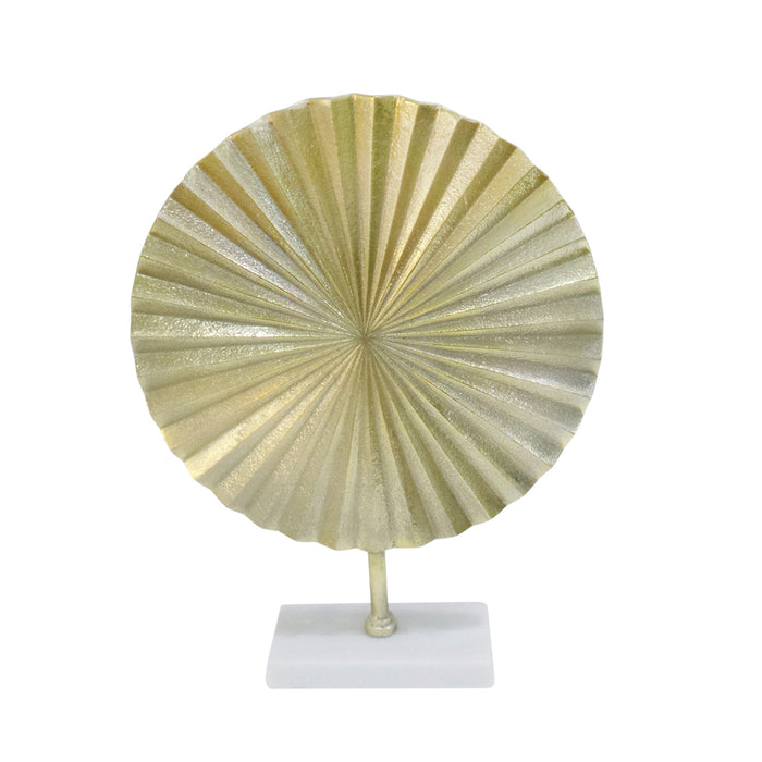 Aluminum Fan Disk On Stand, 21" Gold