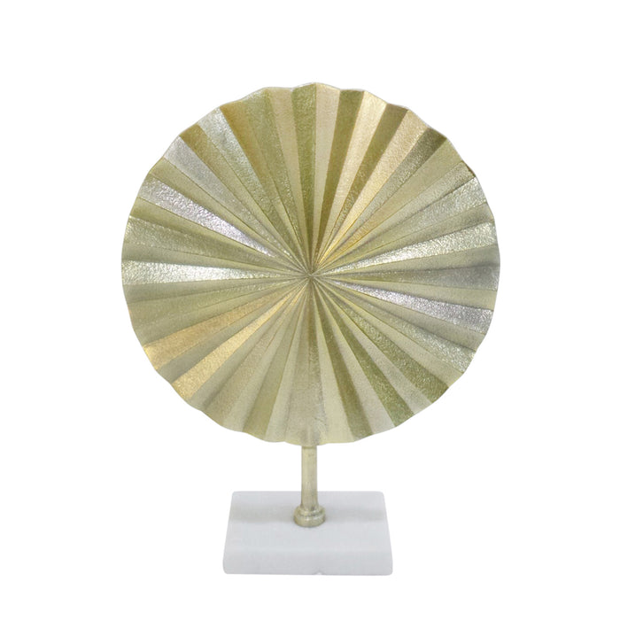 Aluminum Fan Disk On Stand, 17" Gold