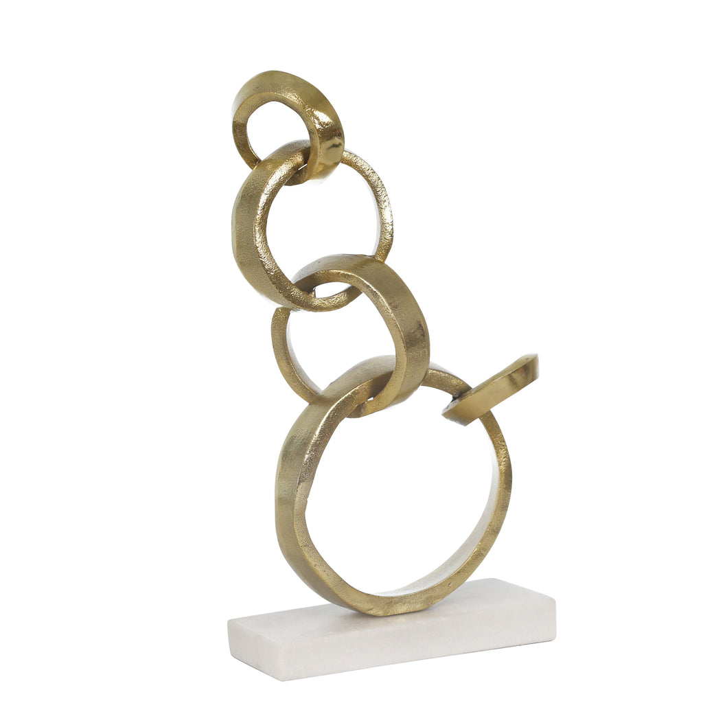 Aluminum Interlock Ring On Stand, 15" Gold - ReeceFurniture.com