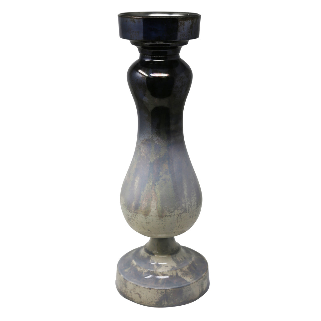 Dark Ombre Glass Candle Holder18.5" - ReeceFurniture.com