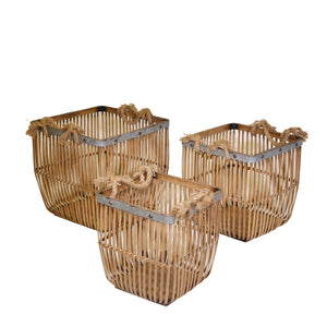S/3 Bamboo/Rope Baskets - ReeceFurniture.com