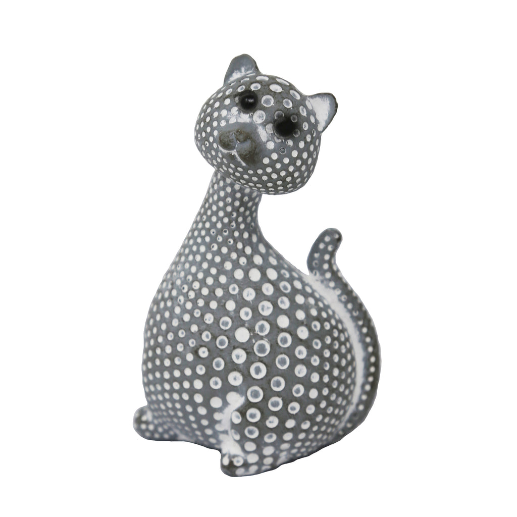 Gray Spotted Cat 4.5" - ReeceFurniture.com