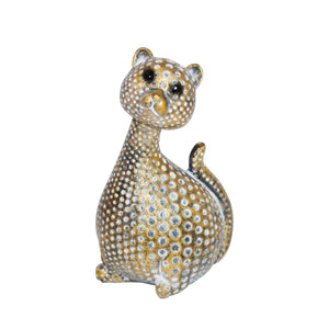 Resin 4.5" Spotted Cat Decor, Gold - ReeceFurniture.com