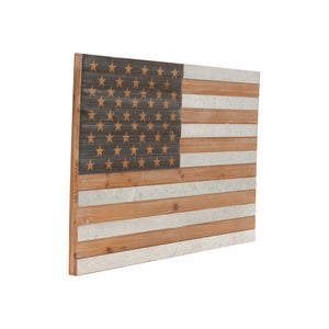 Wood/Tin American Flag - ReeceFurniture.com