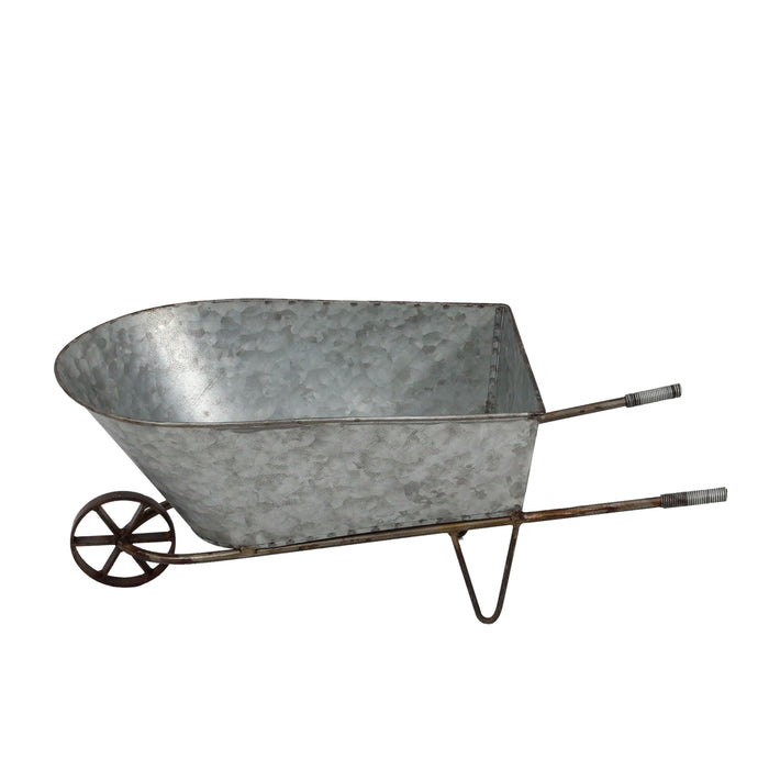 Galvanized Metal Wheelbarrow