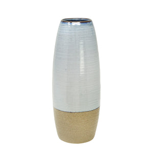 Ceramic 14.5" Vase, Lt. Blue/Brown - ReeceFurniture.com