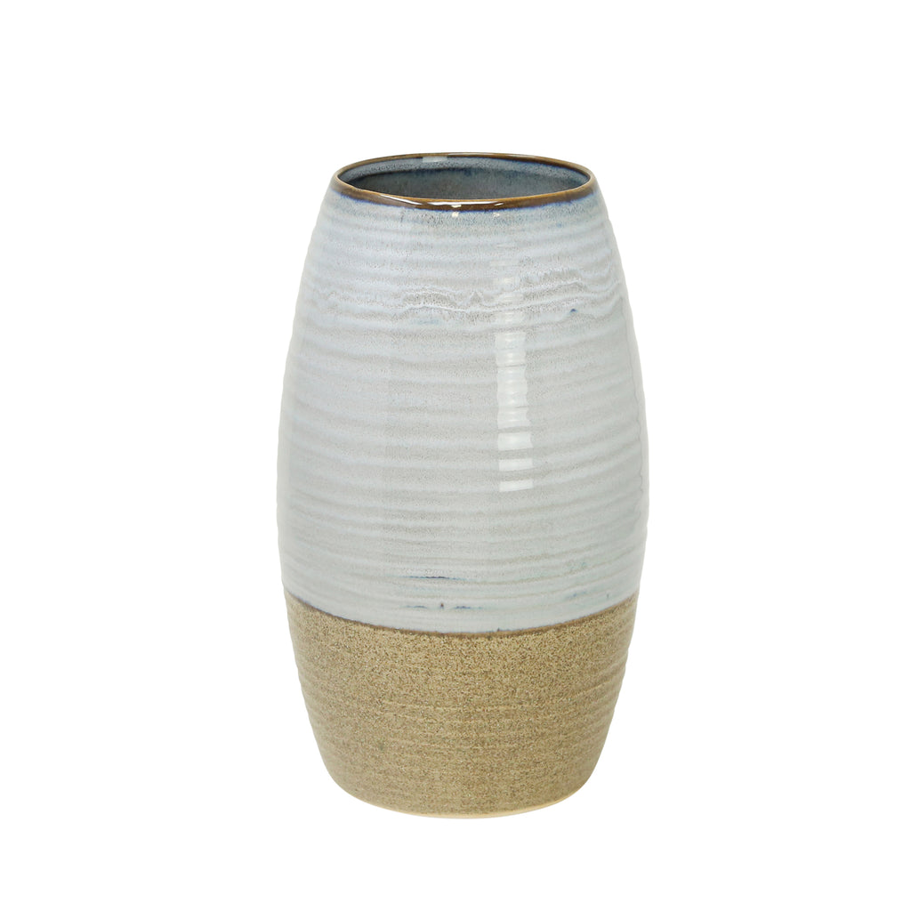 Ceramic 10" Vase, Blue/Multi - ReeceFurniture.com