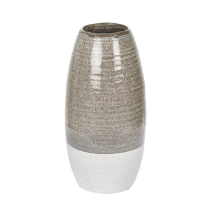 Ceramic 12" Vase, Gray/White - ReeceFurniture.com