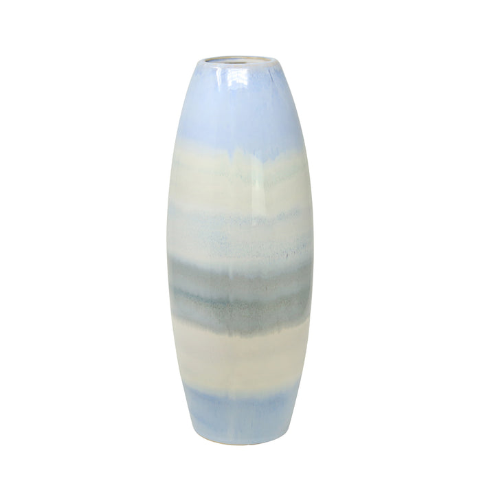 Ceramic 14.5" Vase, Blue/Multi