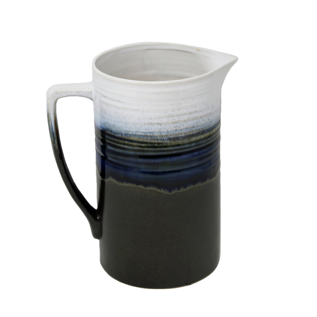 White/Blue Layered Pitcher - ReeceFurniture.com