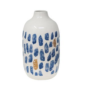 Spotted White/Blue Vase - ReeceFurniture.com