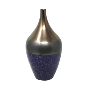Blue/Copper Vase 13" - ReeceFurniture.com