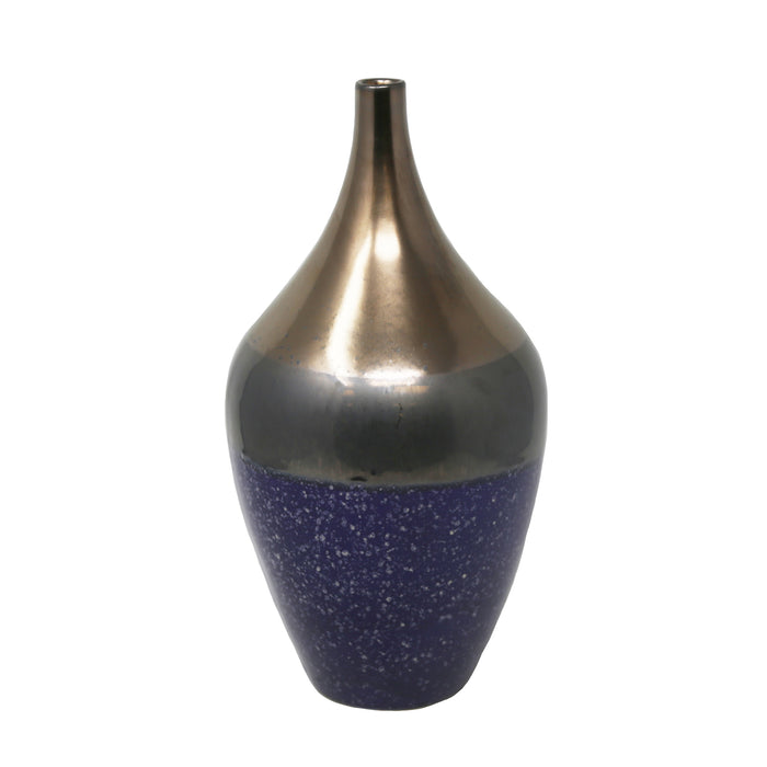 Blue/Copper Vase 13"