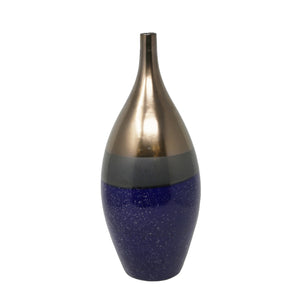 Blue/Copper Vase 16.75" - ReeceFurniture.com