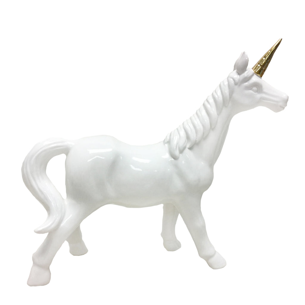 White/Gold Unicorn - ReeceFurniture.com