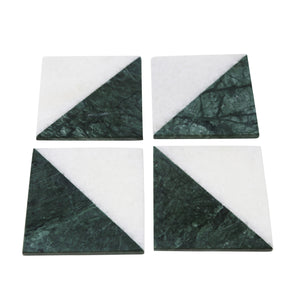 Green/White Marble Coasters - ReeceFurniture.com