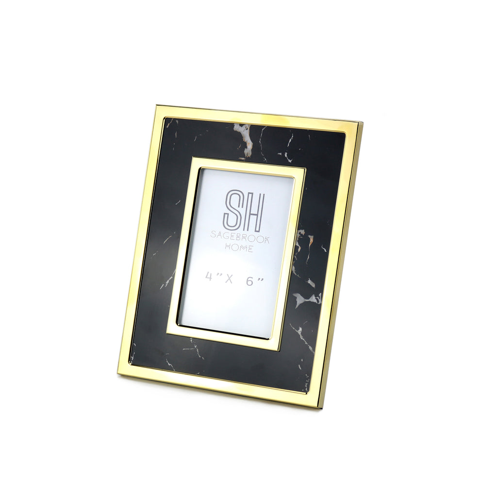 Black Marble Look Photo Frame,4X6 - ReeceFurniture.com