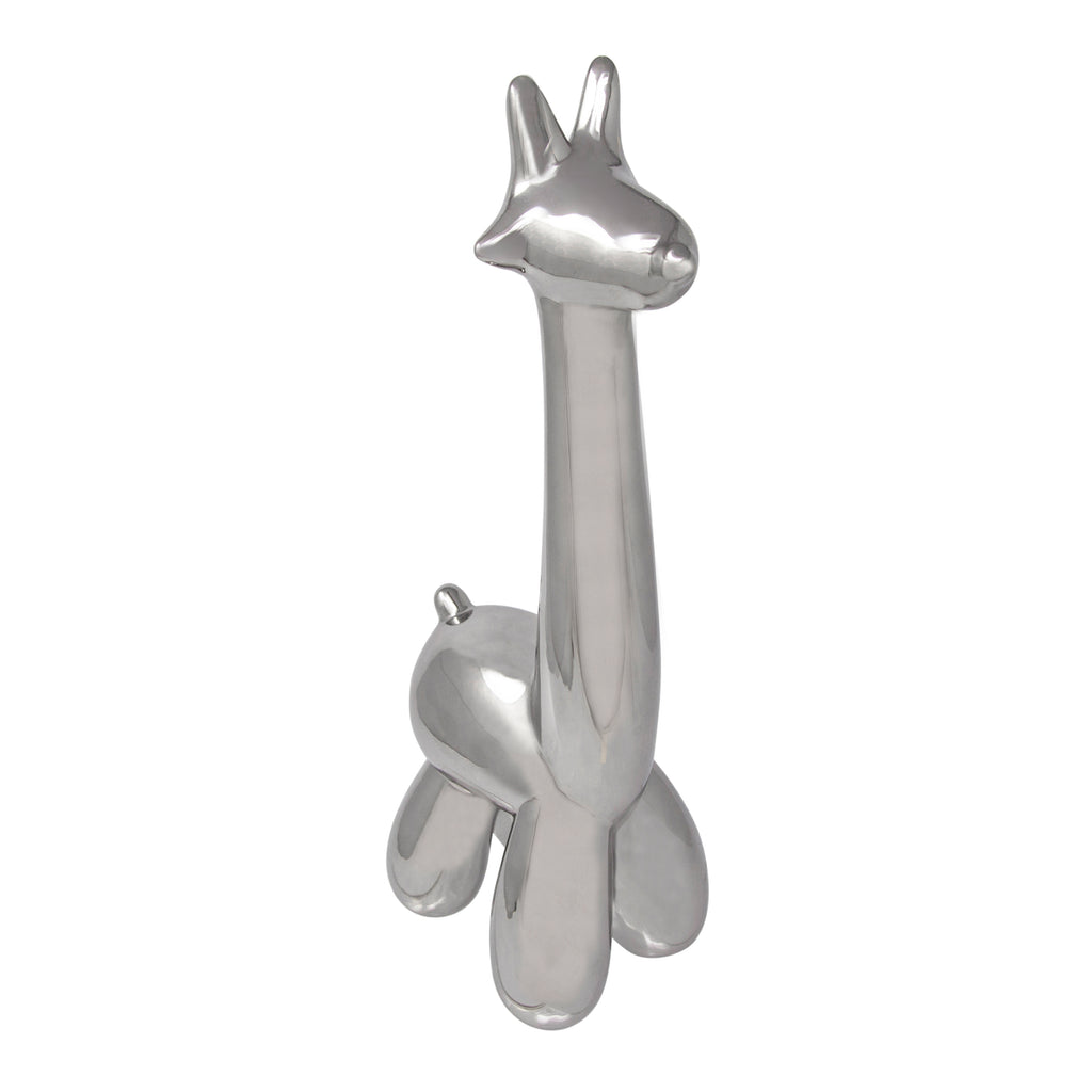 Silver Giraffe Balloon Animal - ReeceFurniture.com