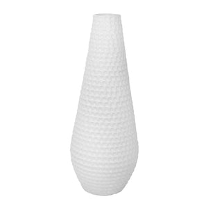 White Ceramic Rope Vase 16.5" - ReeceFurniture.com