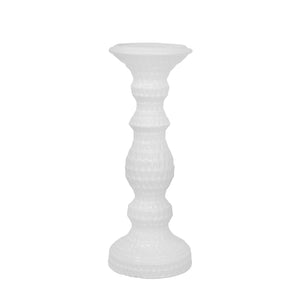 Dimpled White Candle Holder 12.25" - ReeceFurniture.com