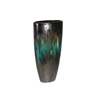 Ceramic 16" Vase, Green Multi - ReeceFurniture.com