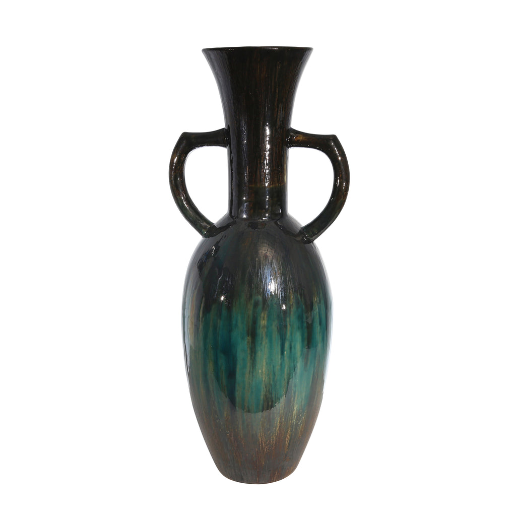 Ceramic 31" Vase, Green Multi - ReeceFurniture.com