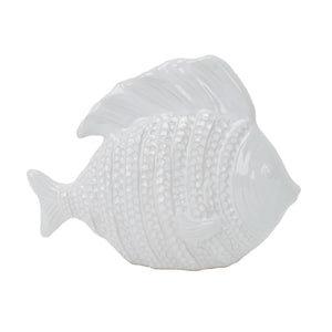 White Ceramic Fish 8" - ReeceFurniture.com