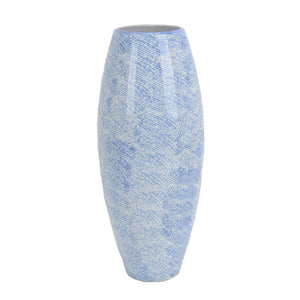 Light Blue/White Vase 16" - ReeceFurniture.com