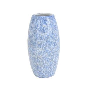 Light Blue/White Vase 10" - ReeceFurniture.com