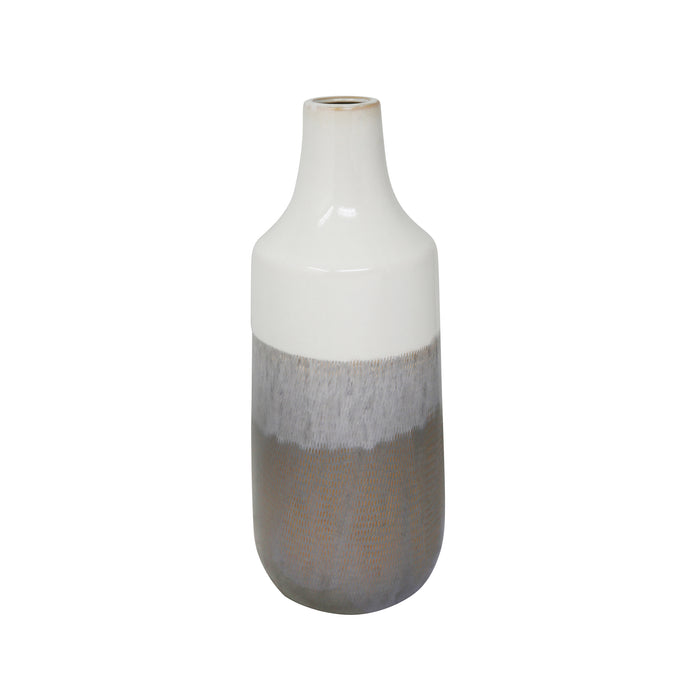 Ceramic 14.5" Vase , Multi Gray