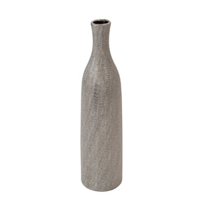 Ceramic 17.75" Vase , Silver - ReeceFurniture.com