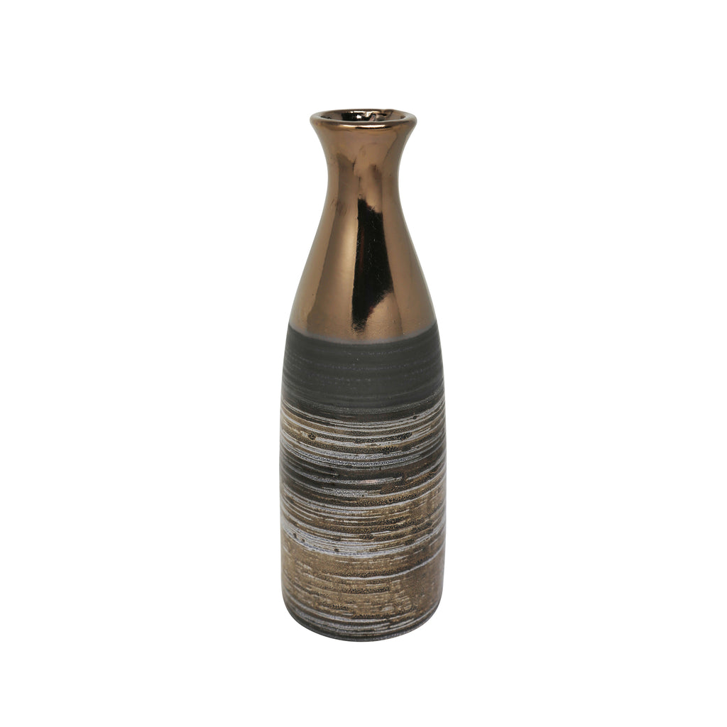 Ceramic 14.5" Vase, Bronze Muli - ReeceFurniture.com