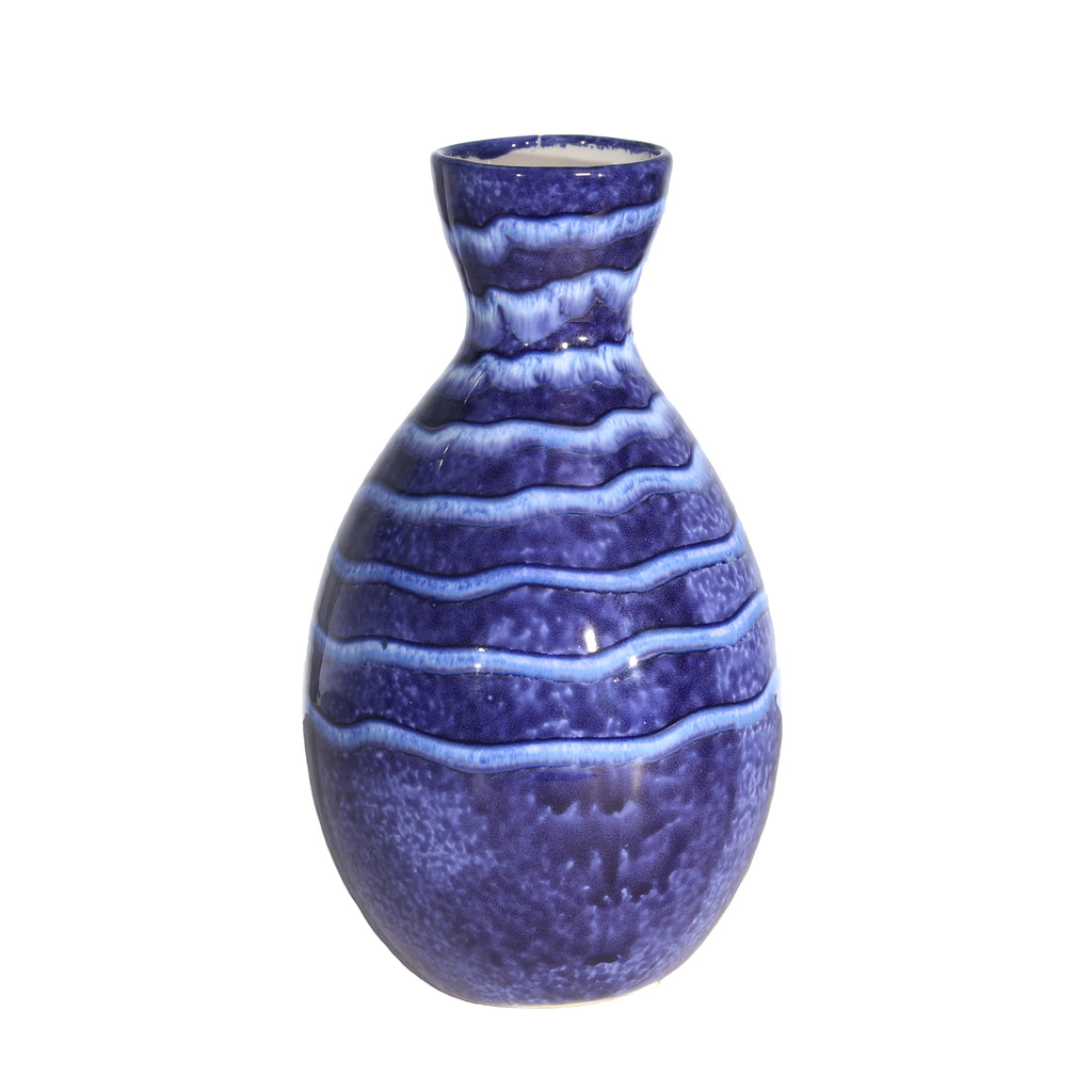 Ceramic Vase 10", Blue - ReeceFurniture.com
