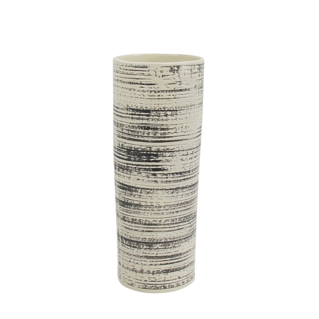 Ceramic Vase 11.5", Blk/White - ReeceFurniture.com