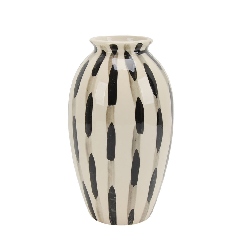 Ceramic Vase 11", Black/White - ReeceFurniture.com