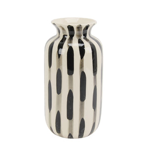 Ceramic Vase 10", Black/White - ReeceFurniture.com