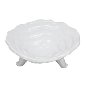 Ceramic Footed Bowl 10", White - ReeceFurniture.com