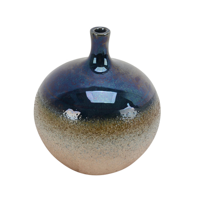 Ceramic Bottle Vase, 6.5", Multicolor