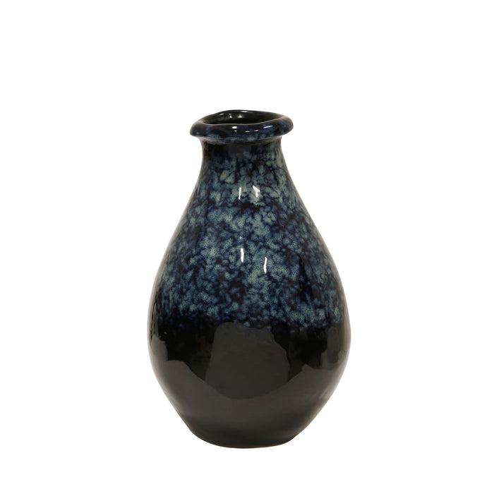 Ceramic Vase 13.5", Multi/Blue