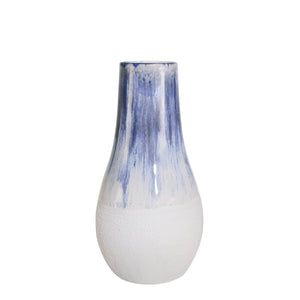 Ceramic 15" Vase, Blue/White - ReeceFurniture.com