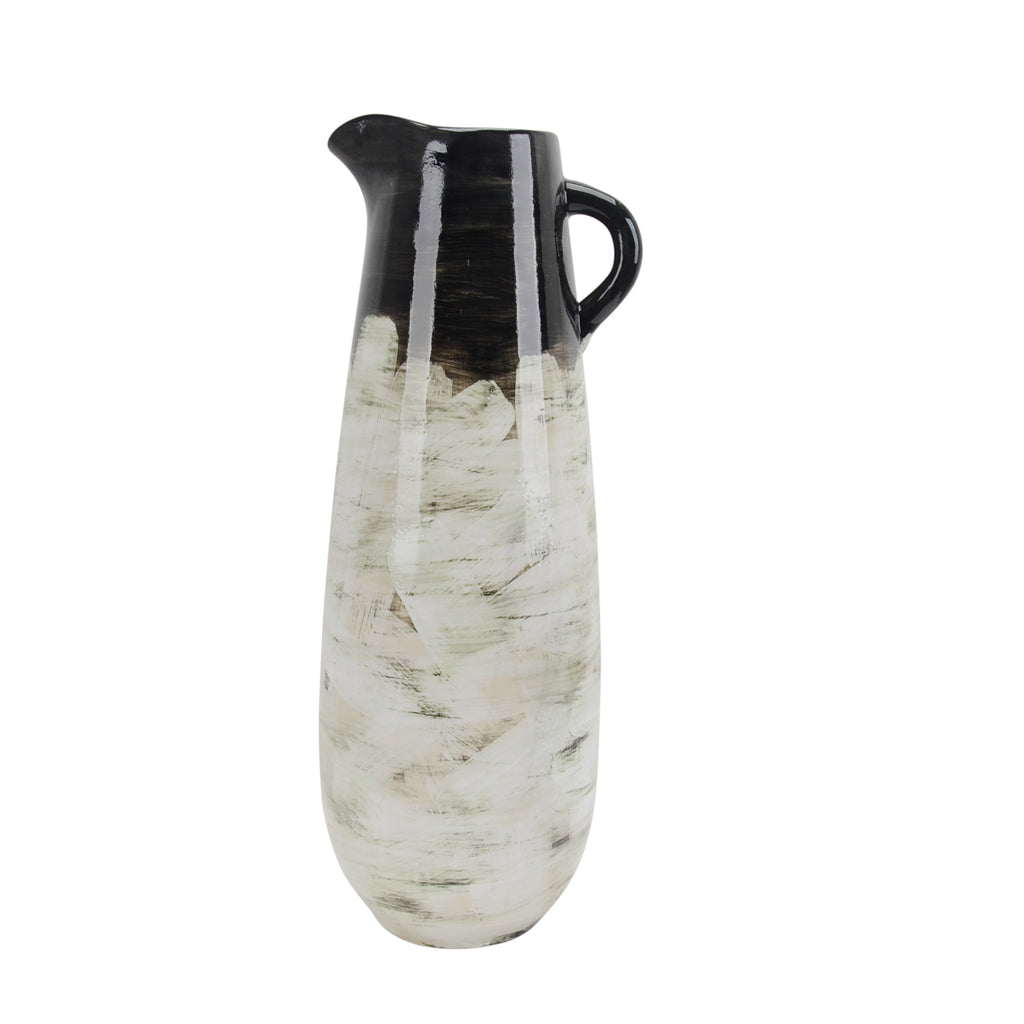 Handled Ceramic Vase  24", Multi - ReeceFurniture.com