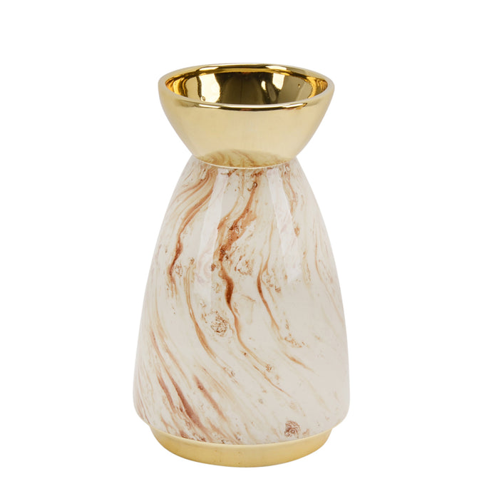Ceramic 12" Vase, Gold