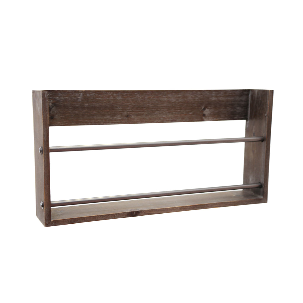 Wood / Metal Magazine Rack, Brown - ReeceFurniture.com