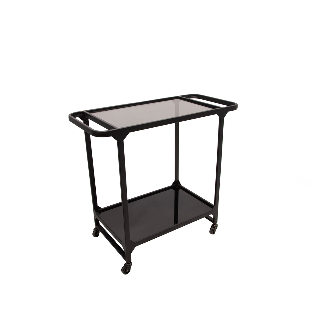 Metal & Glass Bar Cart, Black - ReeceFurniture.com