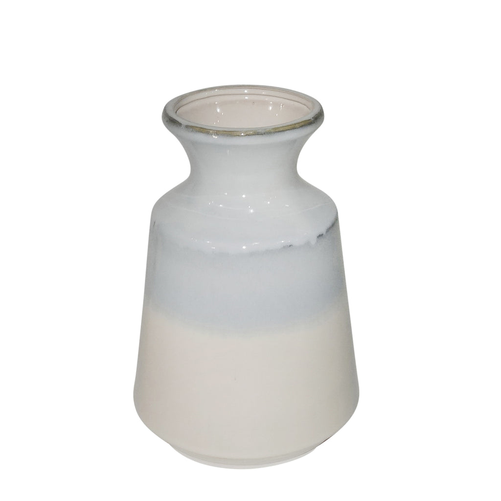 Ceramic 8.75" Vase, Blue/White - ReeceFurniture.com