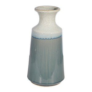 Ceramic 12.25" Vase, Wht/Green - ReeceFurniture.com
