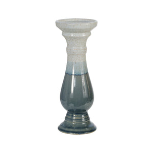 Ceramic 12" Candle Holder, Blue - ReeceFurniture.com