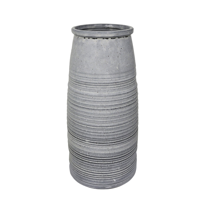 Ceramic 13.75" Vase, Gray